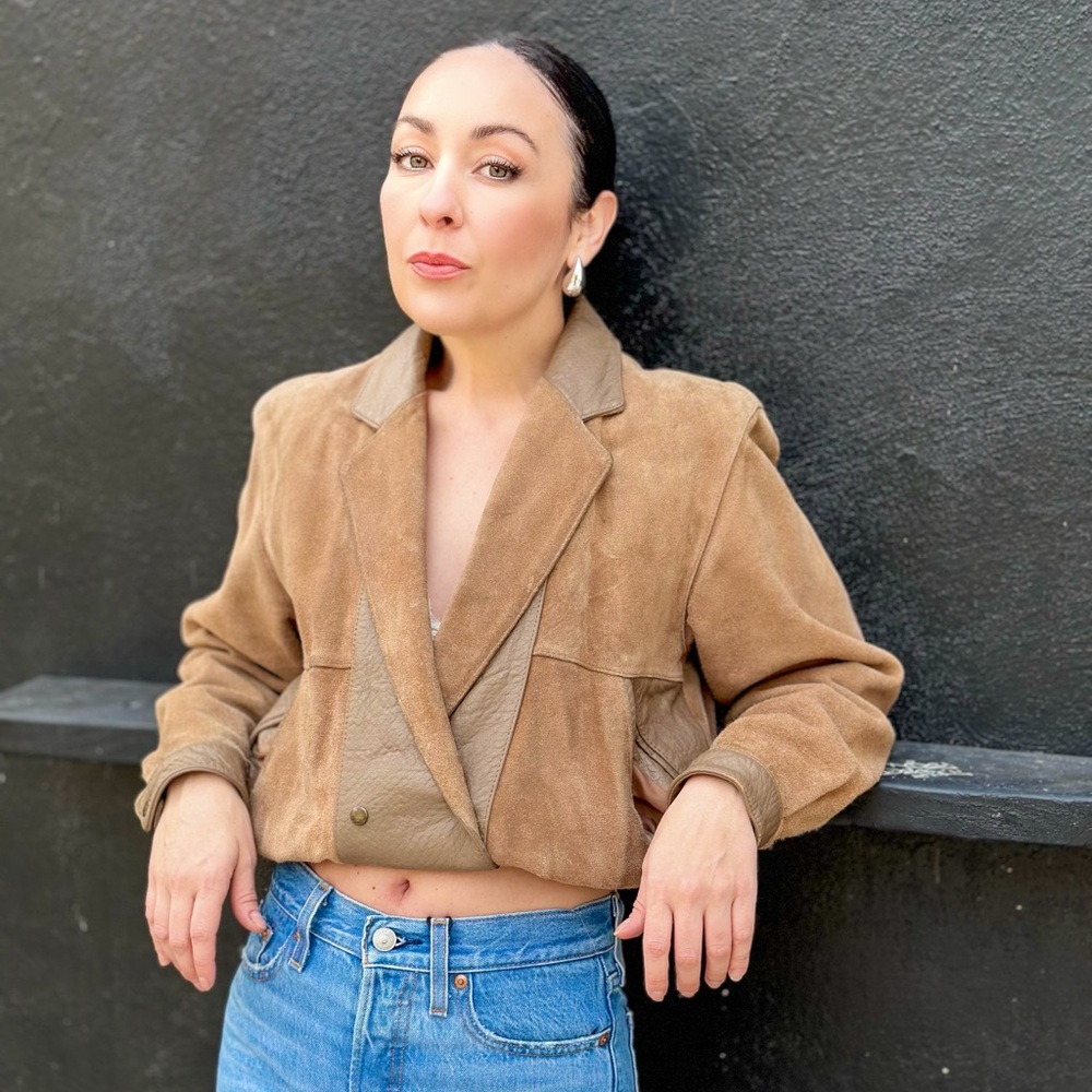 Women's Vintage Tan Suede Jacket (Wilson)